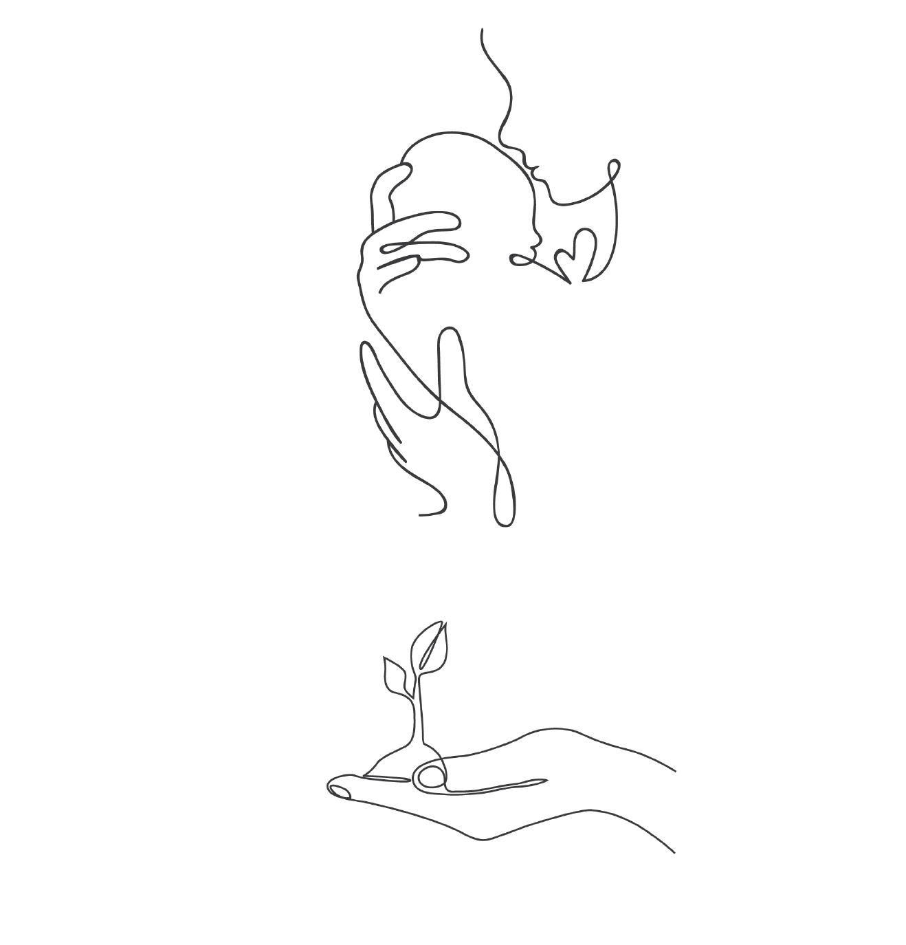 아기를 품에 안고 입 맞추는 엄마의 선 일러스트